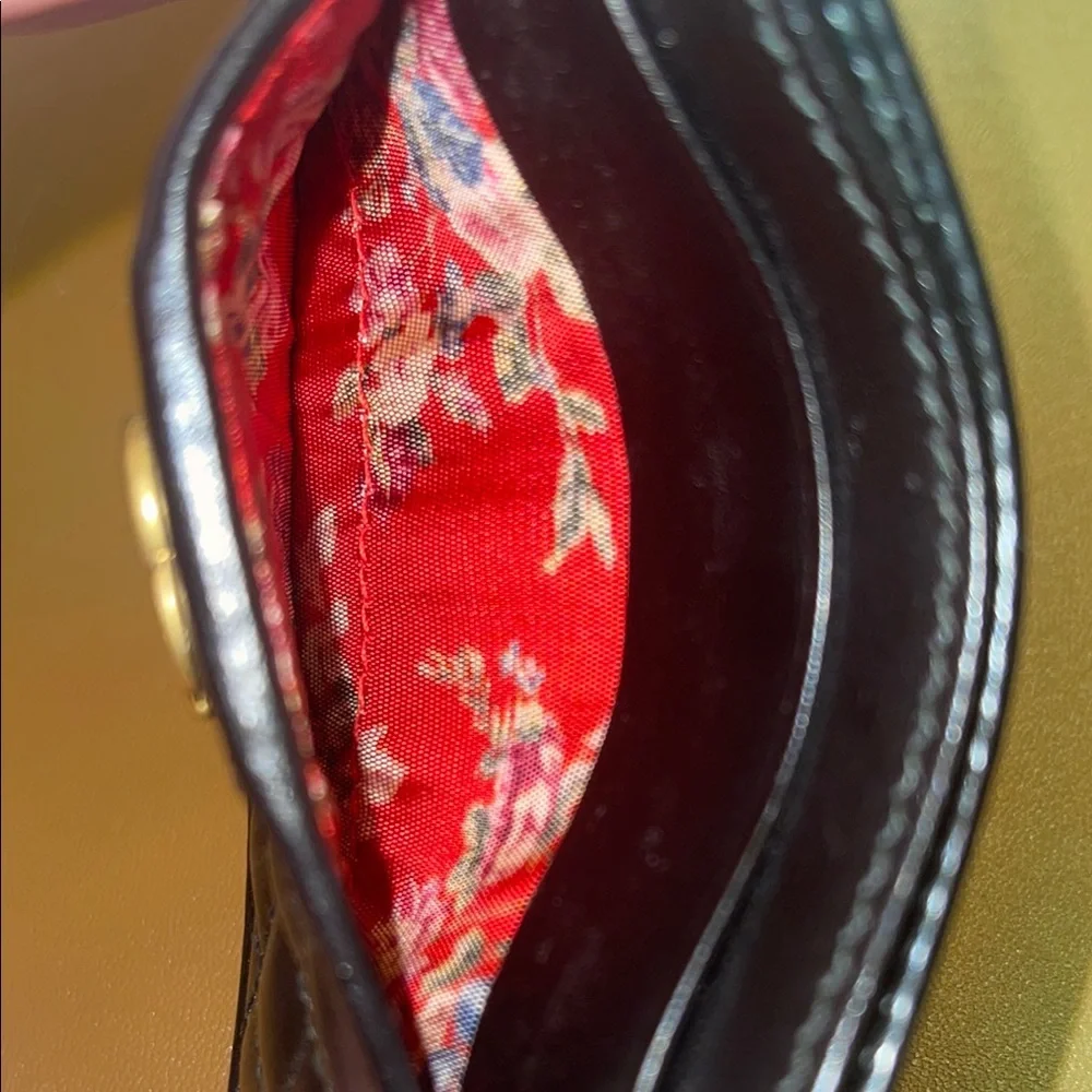 NWOT Gucci Black Marmont Quilted Leather Card Holder with Gold GG Logo - Picture 3 of 4